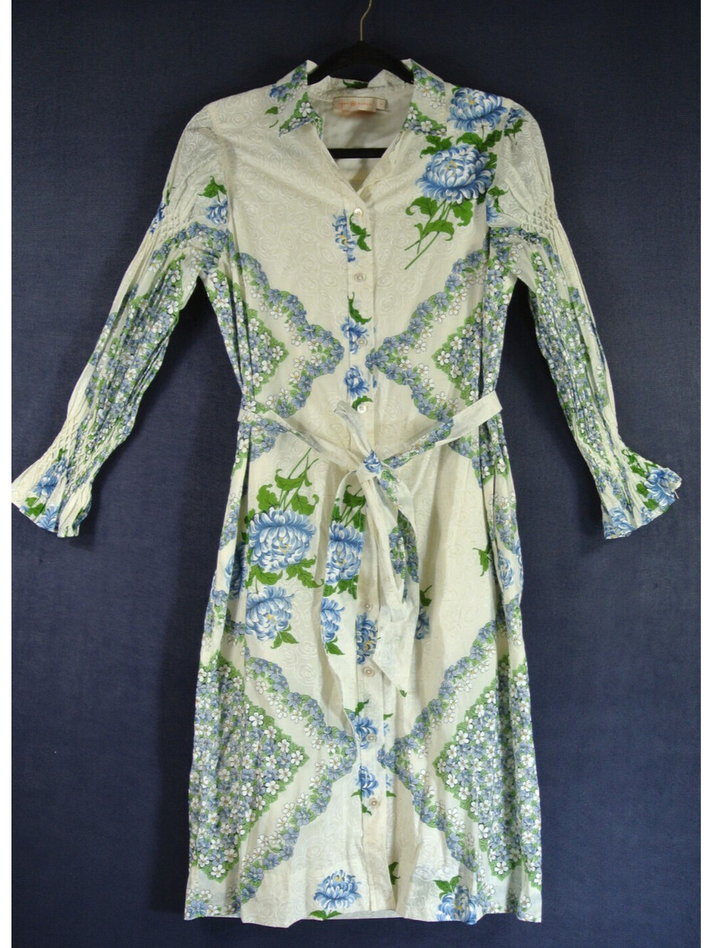 NEW, Tory Burch Long Sleeve Floral Print Cotton Shirt Midi Dress size 4 #MD2214 - Picture 4 of 8